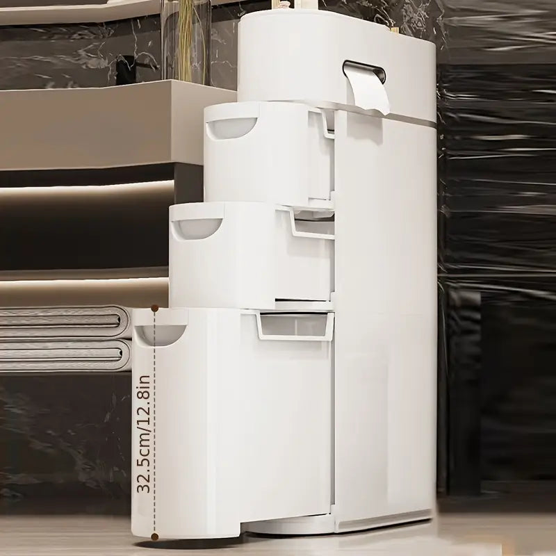 Rolling Storage Cabinet - Floor Standing Bathroom Storage Rack for Toilet Paper and Towels#smarthome