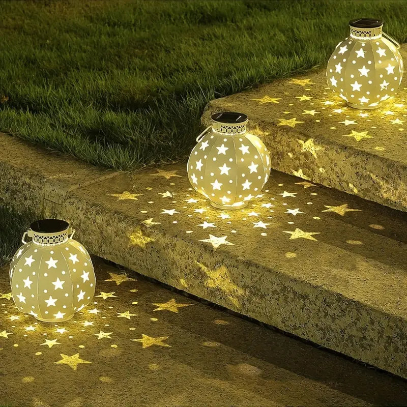 Solar-Hängeleuchte in Sternform – warmweißes Licht, mit Bewegungssensor, für Garten & Terrasse