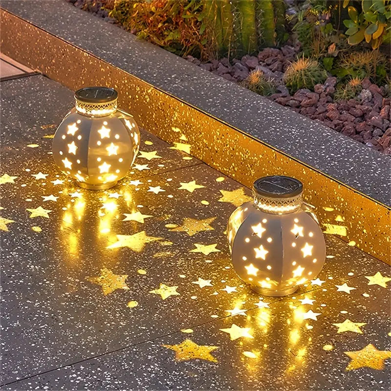 Solar-Hängeleuchte in Sternform – warmweißes Licht, mit Bewegungssensor, für Garten & Terrasse